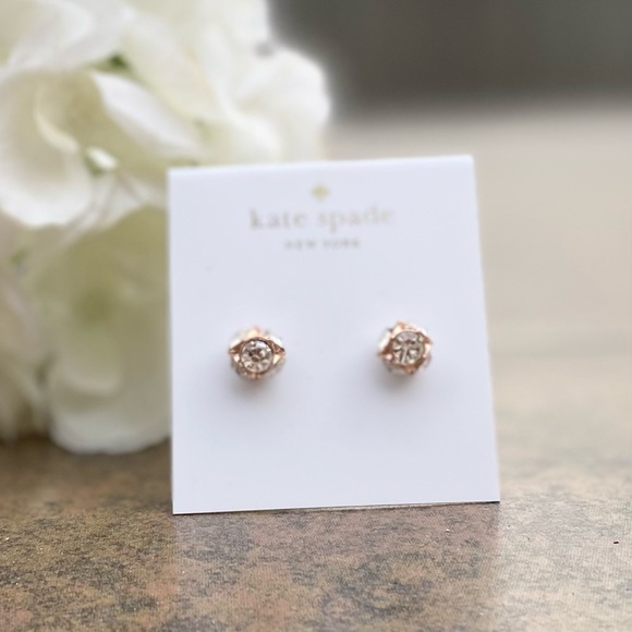 NEW KATE SPADE ♠️LADY MARMALADE ROSE GOLD STUD EARRINGS - Picture 5 of 8